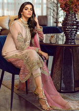 Embroidered Blush Pink & Rose Festive Suit Unstitched