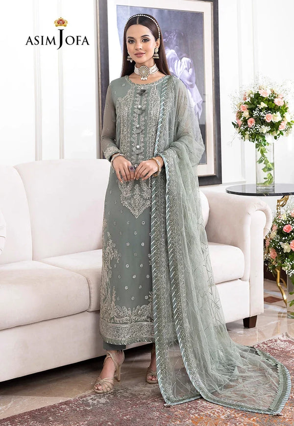 Asim Jofa AJJMD-20 EMBROIDERED CHIFFON , ORGANZA UNSTITCHED 3 PCS