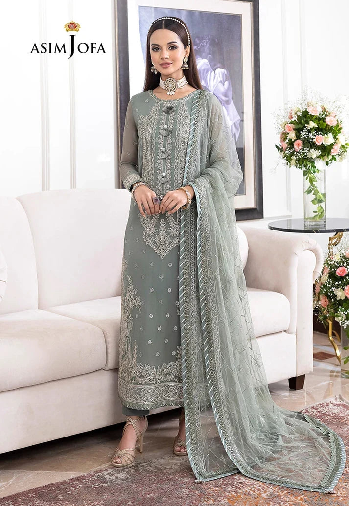 Asim Jofa AJJMD-20 EMBROIDERED CHIFFON , ORGANZA UNSTITCHED 3 PCS
