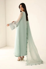 Barouqe Chiffon Embroidered & Hand Embellished with Clutch 3 Piece Dress - J0709 Unstitched