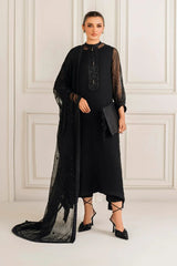 Baroque 03-Piece Chiffon Suit With Sequence Embroidery-Unstitched