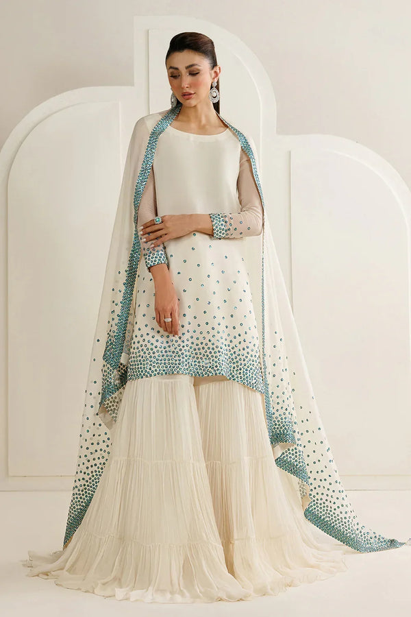Jazmin Chiffon Hand Embellished & Embroidered 4 Piece Dress Unstitched - J3491