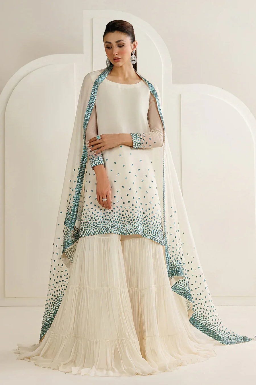 Jazmin Chiffon Hand Embellished & Embroidered 4 Piece Dress Unstitched - J3491
