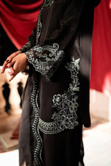 Embroidered Black & Silver Festive Suit Unstitched