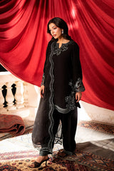 Embroidered Black & Silver Festive Suit Unstitched