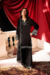 Embroidered Black & Silver Festive Suit Unstitched