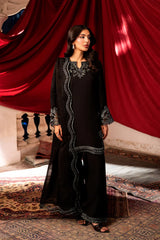Embroidered Black & Silver Festive Suit Unstitched