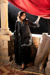 Embroidered Black & Silver Festive Suit Unstitched