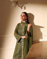 Azure X Laiba Khan Chiffon Green Mehndi Most Beautiful 9mm Work Dress 2025