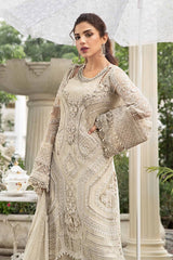 Maria B  Ethereal Ivory Opulence — Embroidered Net Luxury Suit-Unstitched