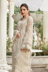 Maria B  Ethereal Ivory Opulence — Embroidered Net Luxury Suit-Unstitched