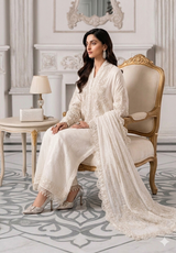 Maria B Cream Chiffon Formal Collection