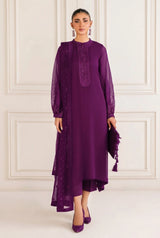 Baroque 03-Piece Chiffon Suit With Sequence Embroidery-Unstitched