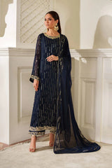 IZNIK  Navy Blue Chiffon Collection-Unstitched