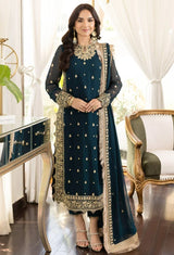 Asim Jofa Zinc Embroidered Chiffon 3 Piece Unstitched