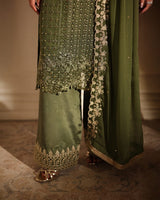 Azure X Laiba Khan Chiffon Green Mehndi Most Beautiful 9mm Work Dress 2025
