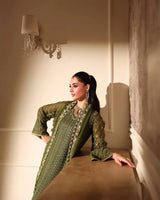 Azure X Laiba Khan Chiffon Green Mehndi Most Beautiful 9mm Work Dress 2025