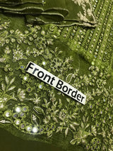 Azure X Laiba Khan Chiffon Green Mehndi Most Beautiful 9mm Work Dress 2025