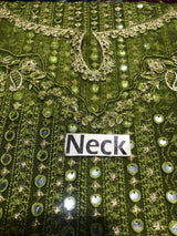 Azure X Laiba Khan Chiffon Green Mehndi Most Beautiful 9mm Work Dress 2025