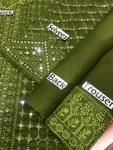 Azure X Laiba Khan Chiffon Green Mehndi Most Beautiful 9mm Work Dress 2025