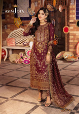 Asim Jofa Luxury Chiffon Embroidered 3 piece Unstitched