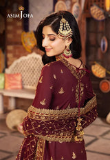 Asim Jofa Luxury Chiffon Embroidered 3 piece Unstitched