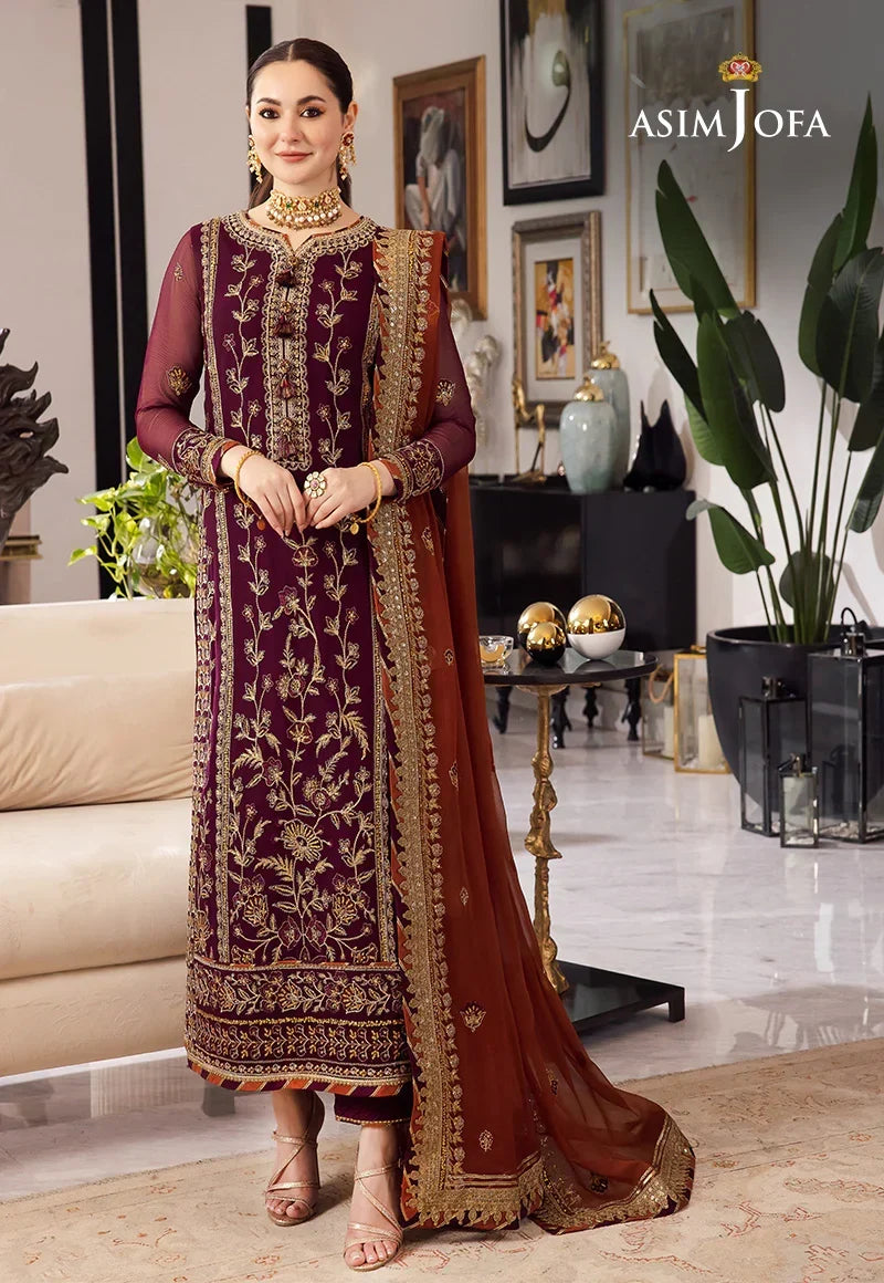 Asim Jofa RANG e NOOR Chiffon 3 Piece - Unstitched