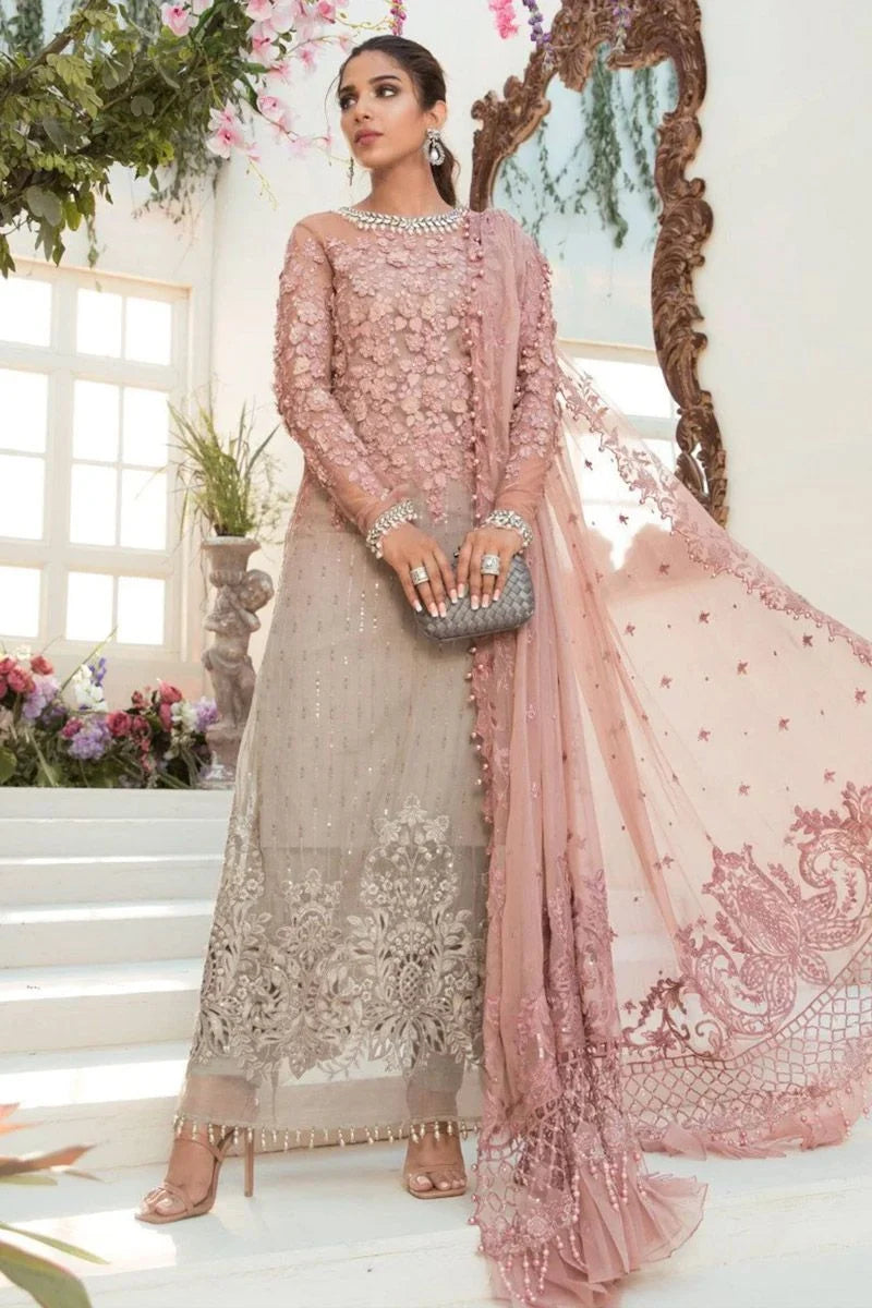 Maria b Coffee and Ash Pink (BD-2101)-Unstitched