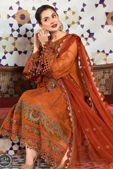 Maria b MPC-21-101-Rust and Olive Green Unstitched