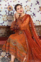 Maria b MPC-21-101-Rust and Olive Green Unstitched