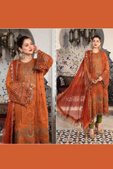 Maria b MPC-21-101-Rust and Olive Green Unstitched