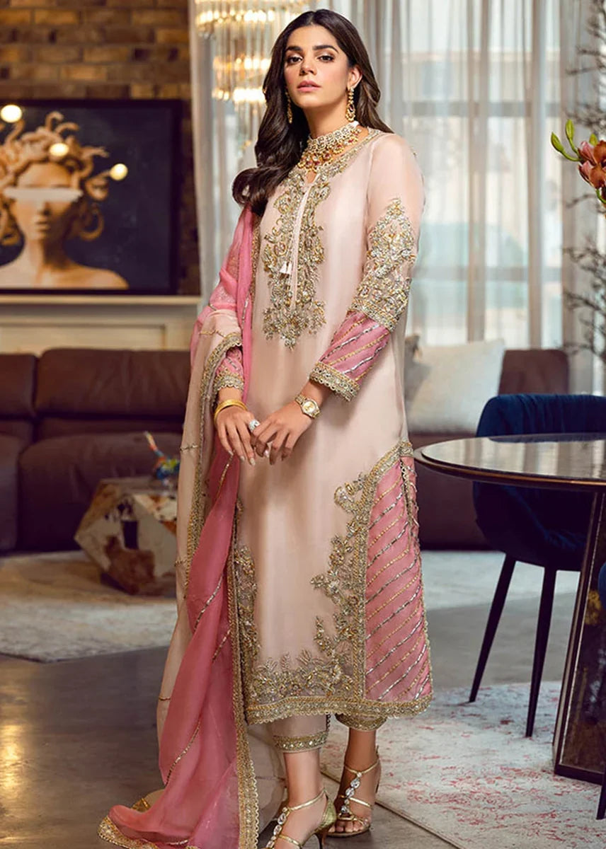 Embroidered Blush Pink & Rose Festive Suit Unstitched